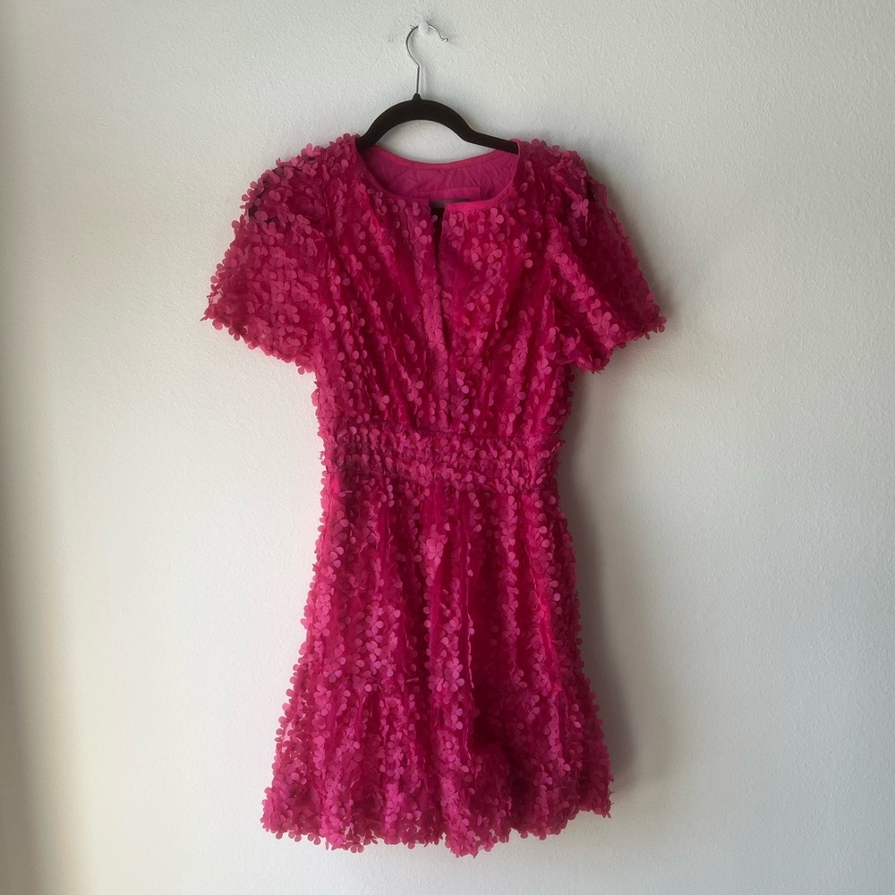 Anthropologie Fuchsia Textured Mini Dress
